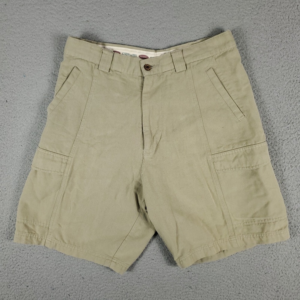 Joseph Feiss Beige Flat Front Chinos Shorts Mens Size 32